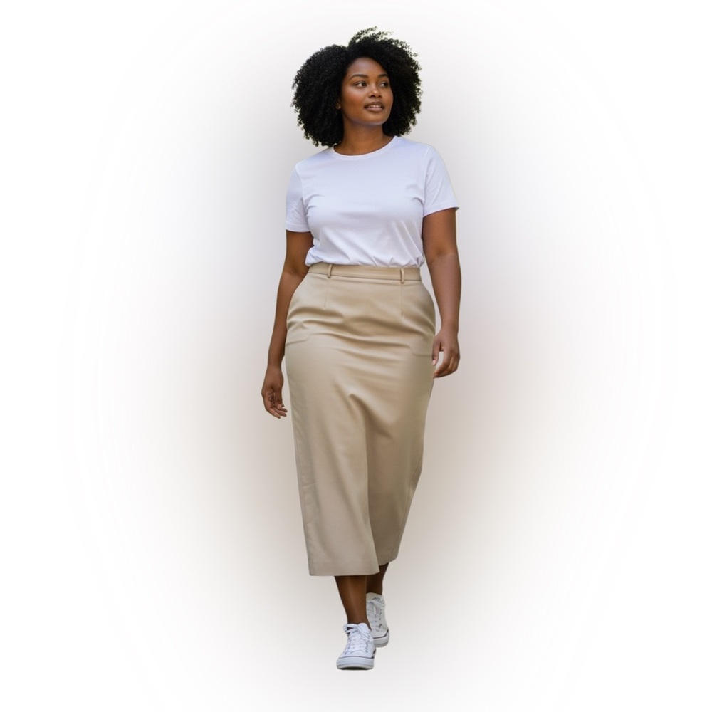 VIntage Talbots Classic Wool Beige Pencil Skirt Size 18